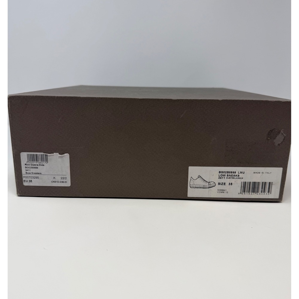 Rick Owens Ramone Low Top Sneaker Dust/Milk Size 35 EU Fits Women's 4-5 - Picture 8 of 8